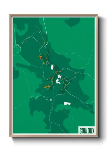 Une affiche de carte sur Gouloux