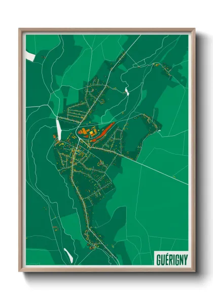 Une affiche de carte sur Guérigny