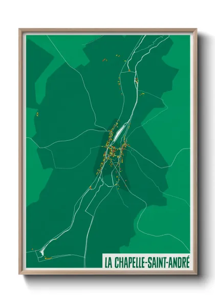 Une affiche de carte sur La Chapelle-Saint-André