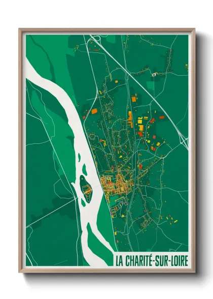 Une affiche de carte sur La Charité-sur-Loire