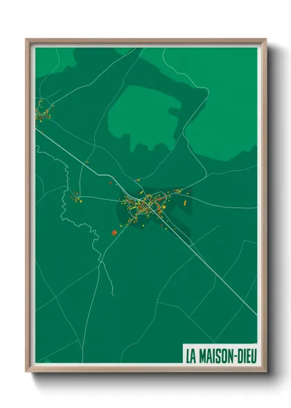 Une affiche de carte sur La Maison-Dieu