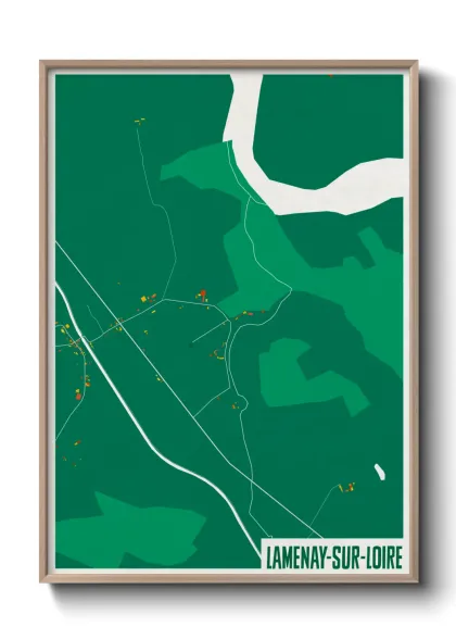 Une affiche de carte sur Lamenay-sur-Loire