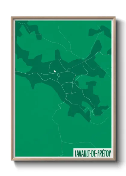 Une affiche de carte sur Lavault-de-Frétoy