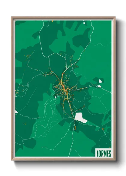 Une affiche de carte sur Lormes