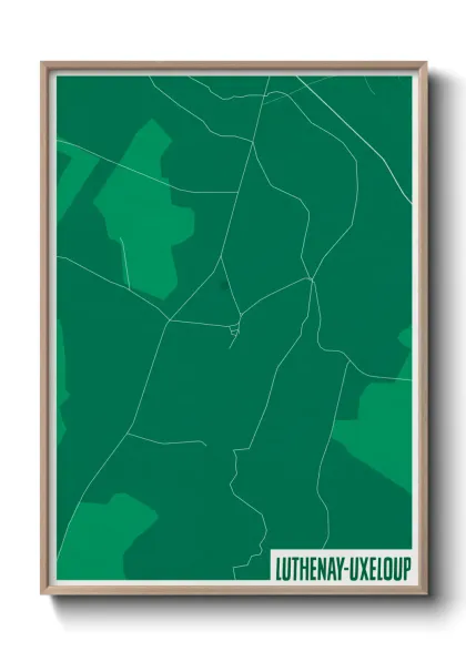 Une affiche de carte sur Luthenay-Uxeloup