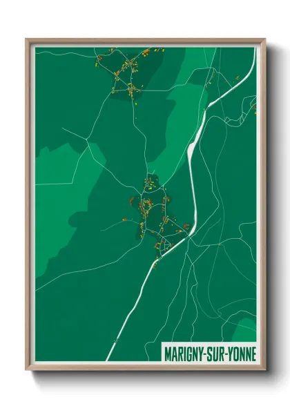 Une affiche de carte sur Marigny-sur-Yonne