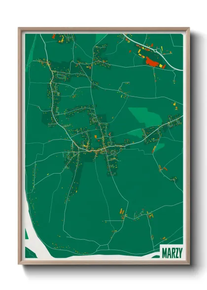 Une affiche de carte sur Marzy