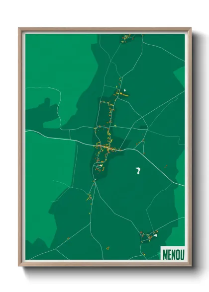 Une affiche de carte sur Menou