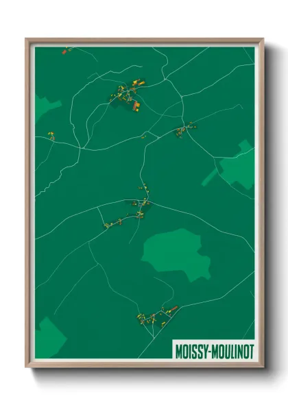 Une affiche de carte sur Moissy-Moulinot