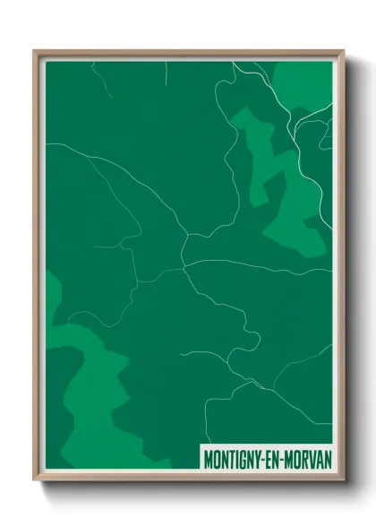 Une affiche de carte sur Montigny-en-Morvan