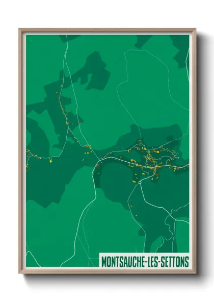 Une affiche de carte sur Montsauche-les-Settons