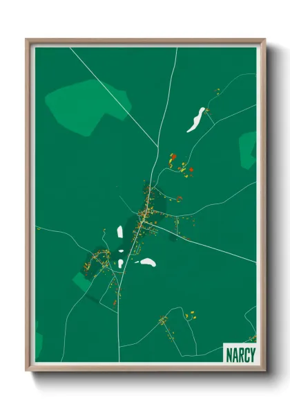 Une affiche de carte sur Narcy