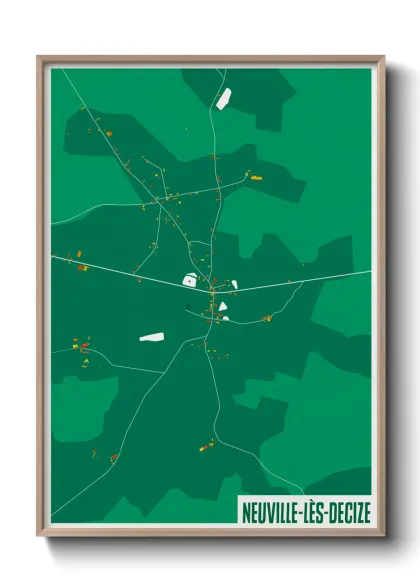 Une affiche de carte sur Neuville-lès-Decize