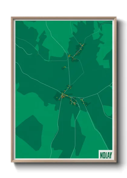 Une affiche de carte sur Nolay