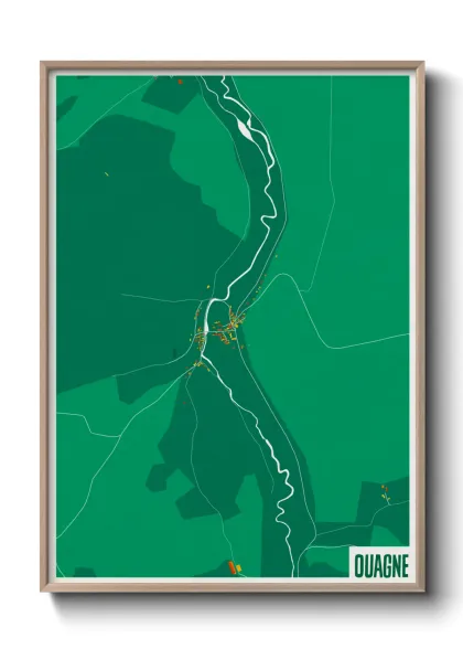 Une affiche de carte sur Ouagne