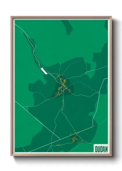 Une affiche de carte sur Oudan