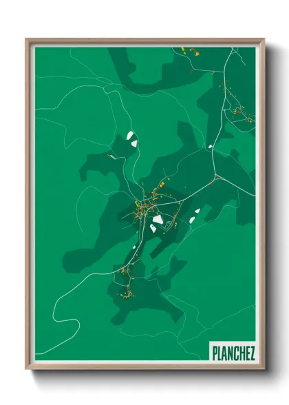 Une affiche de carte sur Planchez