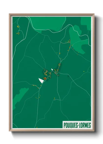 Une affiche de carte sur Pouques-Lormes