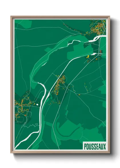 Une affiche de carte sur Pousseaux