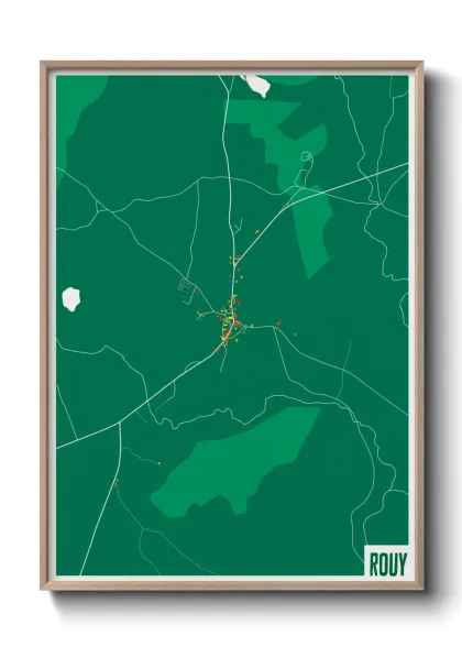 Une affiche de carte sur Rouy