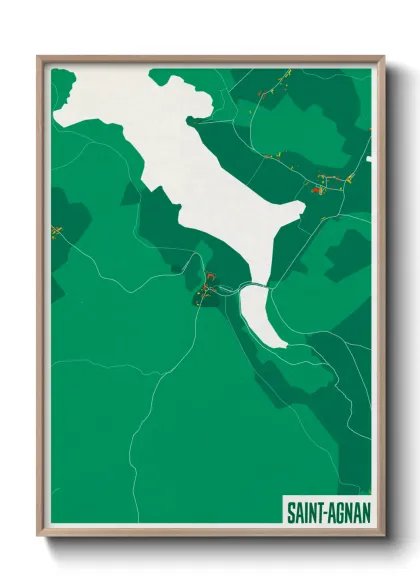 Une affiche de carte sur Saint-Agnan