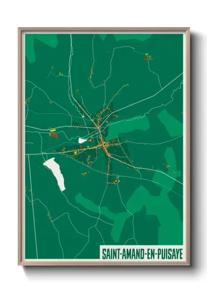 Une affiche de carte sur Saint-Amand-en-Puisaye