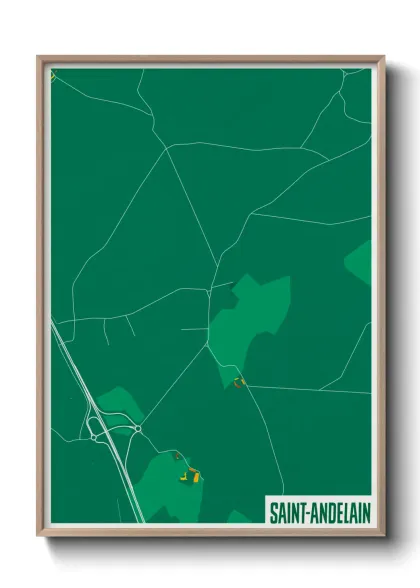 Une affiche de carte sur Saint-Andelain