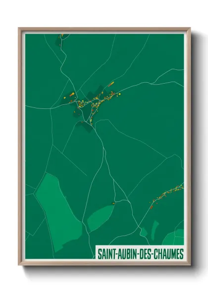 Une affiche de carte sur Saint-Aubin-des-Chaumes
