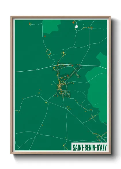 Une affiche de carte sur Saint-Benin-d'Azy