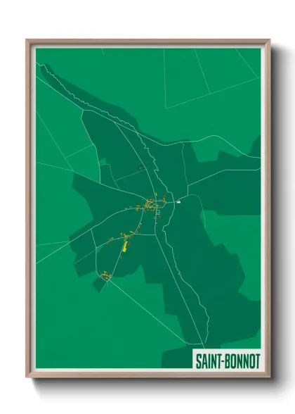 Une affiche de carte sur Saint-Bonnot