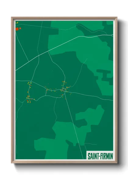 Une affiche de carte sur Saint-Firmin