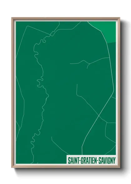 Une affiche de carte sur Saint-Gratien-Savigny