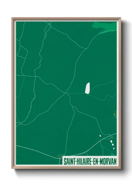Une affiche de carte sur Saint-Hilaire-en-Morvan