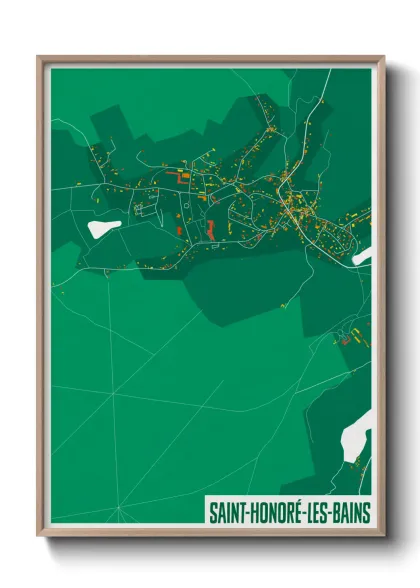 Une affiche de carte sur Saint-Honoré-les-Bains