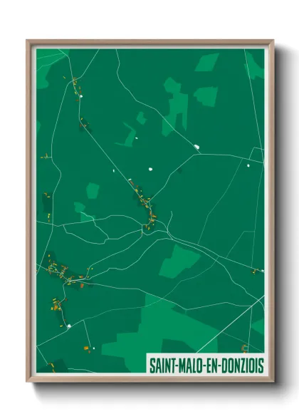 Une affiche de carte sur Saint-Malo-en-Donziois