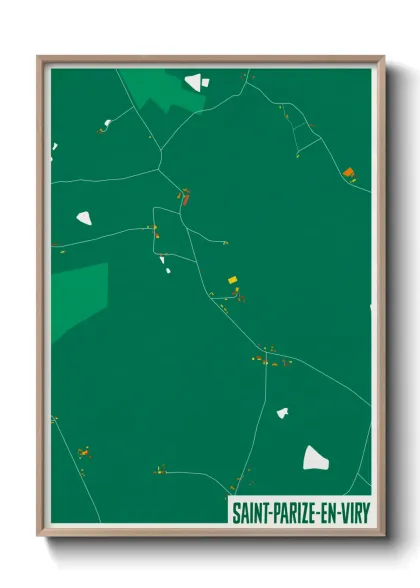 Une affiche de carte sur Saint-Parize-en-Viry