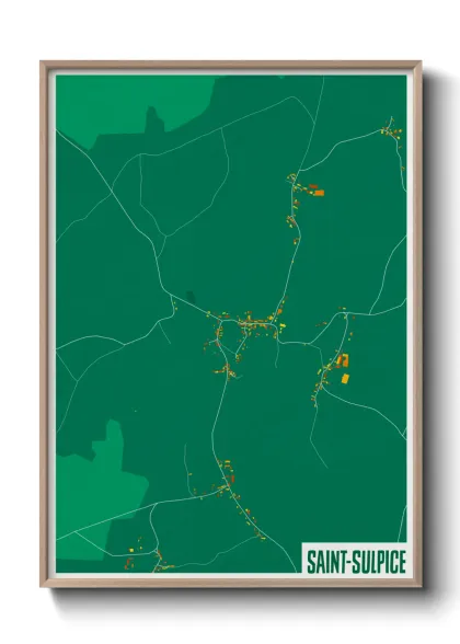 Une affiche de carte sur Saint-Sulpice