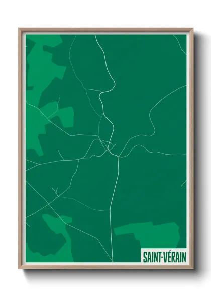 Une affiche de carte sur Saint-Vérain