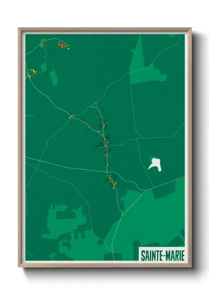 Une affiche de carte sur Sainte-Marie