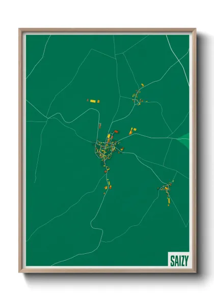 Une affiche de carte sur Saizy