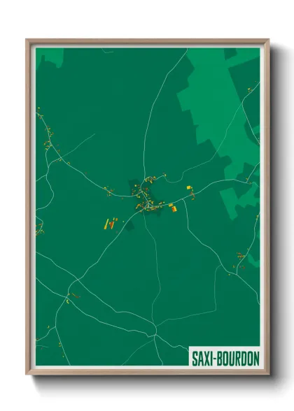 Une affiche de carte sur Saxi-Bourdon