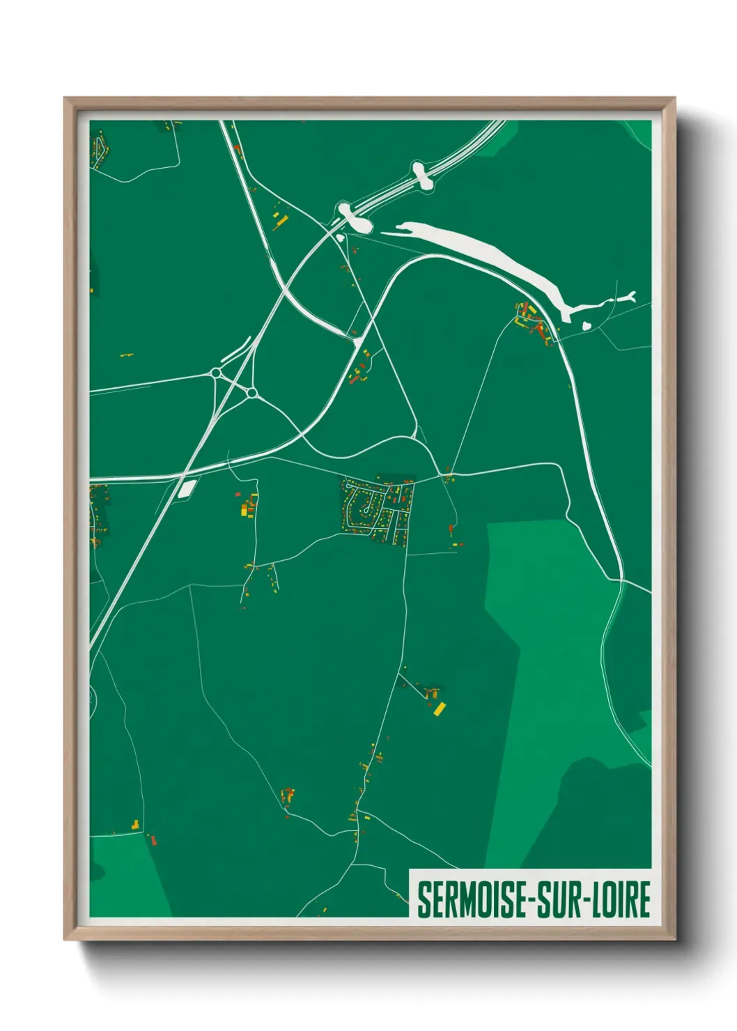 Un poster carte Sermoise-sur-Loire