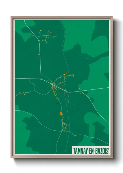 Une affiche de carte sur Tamnay-en-Bazois