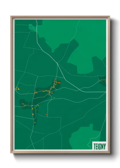 Une affiche de carte sur Teigny