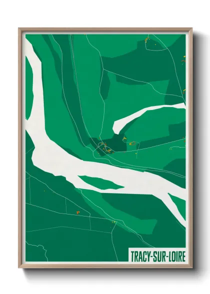 Une affiche de carte sur Tracy-sur-Loire