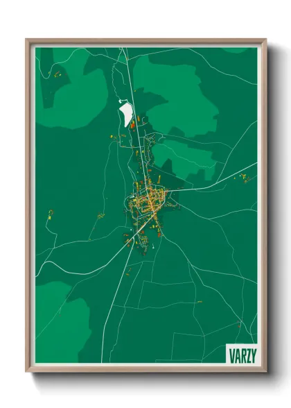 Une affiche de carte sur Varzy