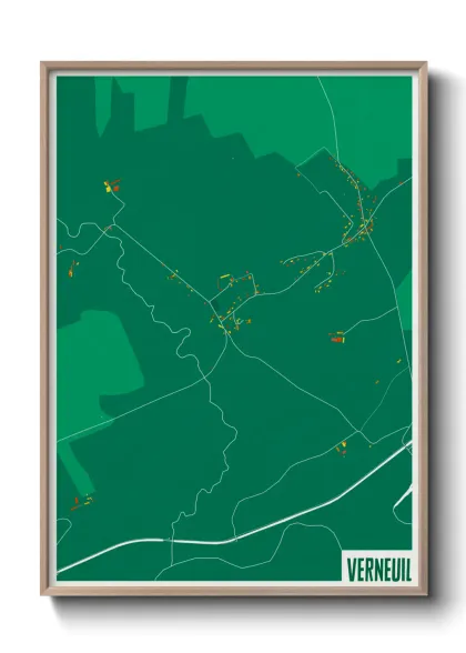 Une affiche de carte sur Verneuil