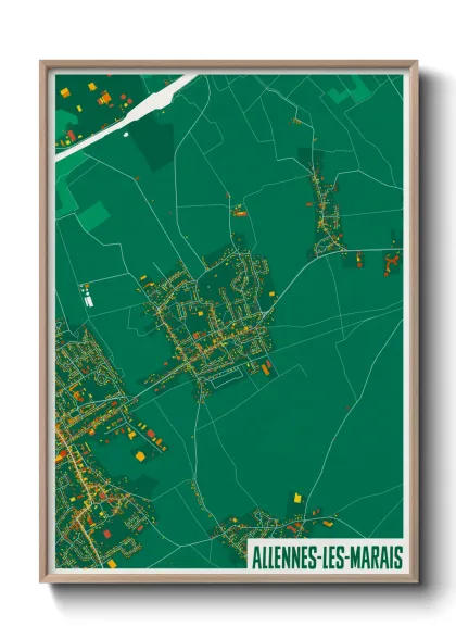 Une affiche de carte sur Allennes-les-Marais