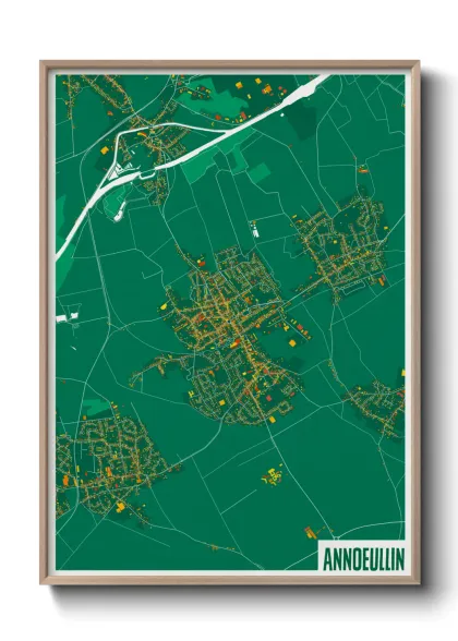 Une affiche de carte sur Annoeullin