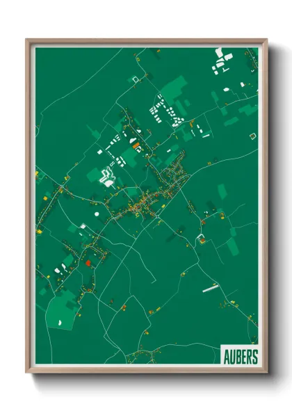 Une affiche de carte sur Aubers